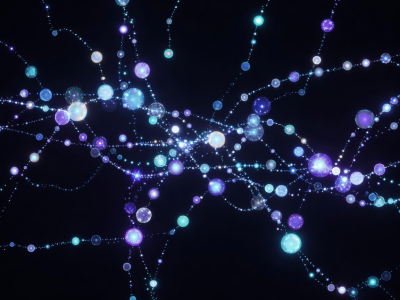 Abstract glowing light representation of digital sensors